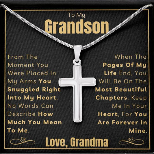 To My Grandson Necklace - Snuggled Right In (128.ac.2)