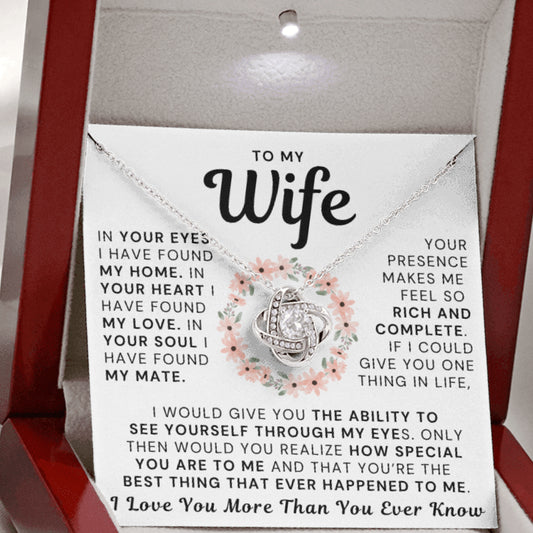 To My Wife Necklace - In Your Eyes I Found My Home (189.lk.007)
