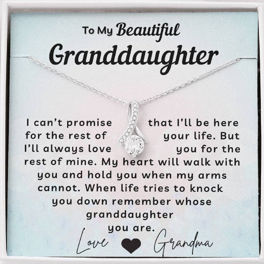 My Beautiful Granddaughter Necklace - My heart will walk with you (162.al.68)