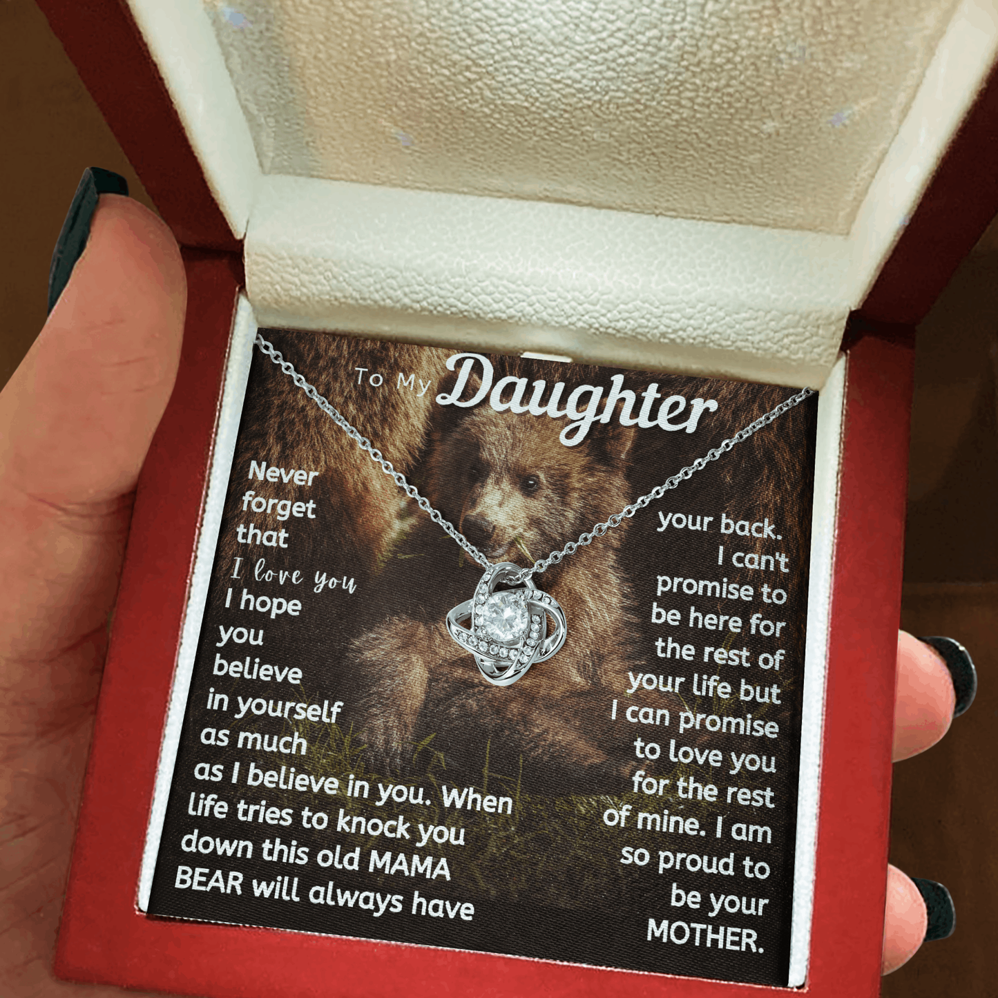 Daughter This Mama Bear Will Always Have Your Back Necklace (d.lk.004)