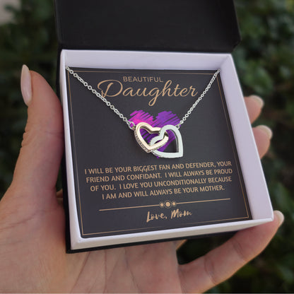 Beautiful Daughter Necklace- love you unconditionally | Birthday Gift for Daughter | Sweet 16 Gift for Daughter | Mom to Daughter