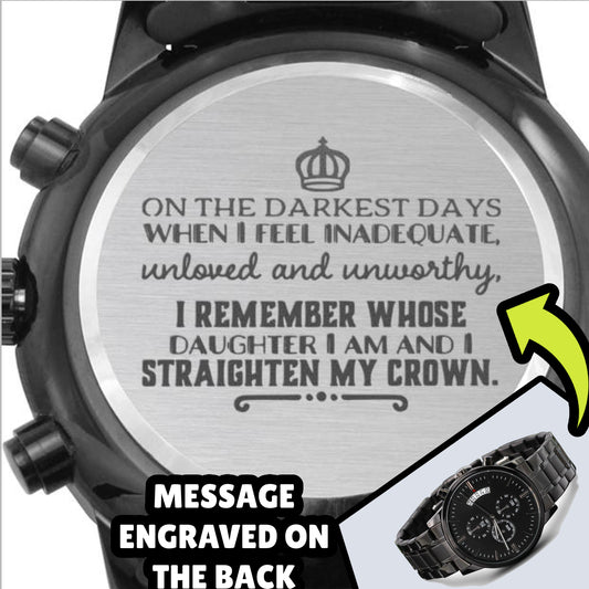 Daughter to Dad Gift Engraved Chronograph Watch