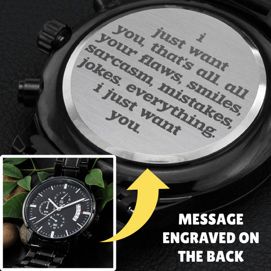 Boyfriend or Husband or Partner Engraved Chronograph Watch
