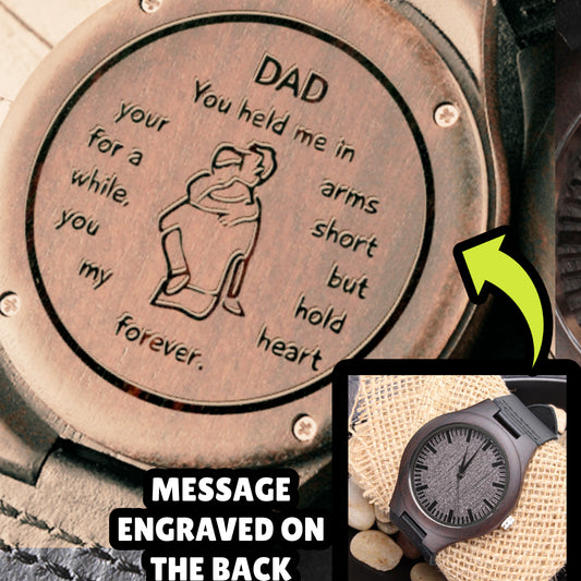 Dad You Hold My Heart Forever Engraved Wooden Watch (f.002.ww)