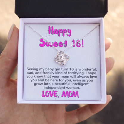 Happy Sweet 16 Daughter Necklace - slightly terrifying | 16th Birthday Gift for Daughter - Happy Sweet 16 gift |  Mom to Daughter