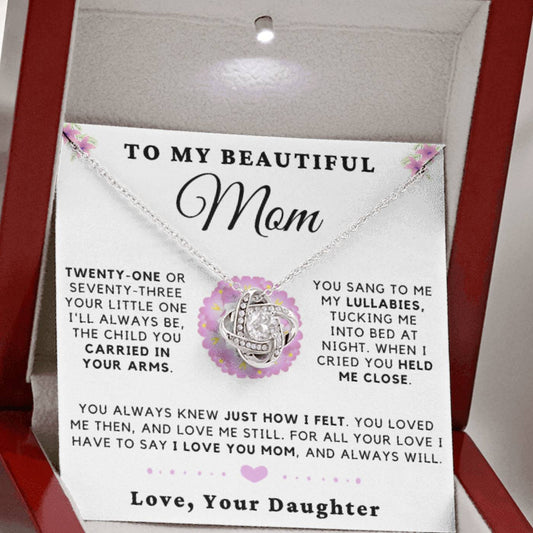 My Beautiful Mom Necklace - Always Your Little One, Love Daughter (m.014o.lk)