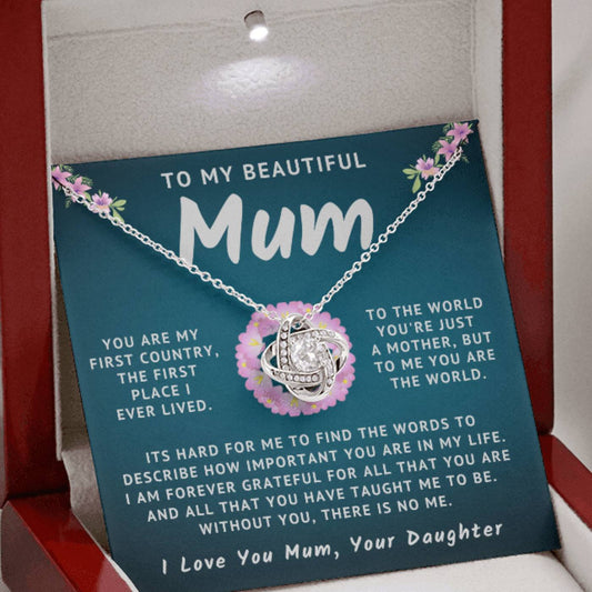 My Beautiful Mum Necklace - You Are My World, Your Daughter (m.010.lk)