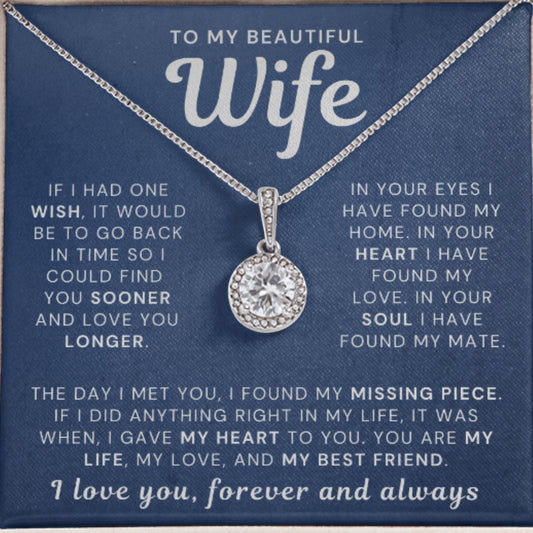 My Beautiful Wife Necklace - Wish I Could Go Back In Time (189.eh.021)