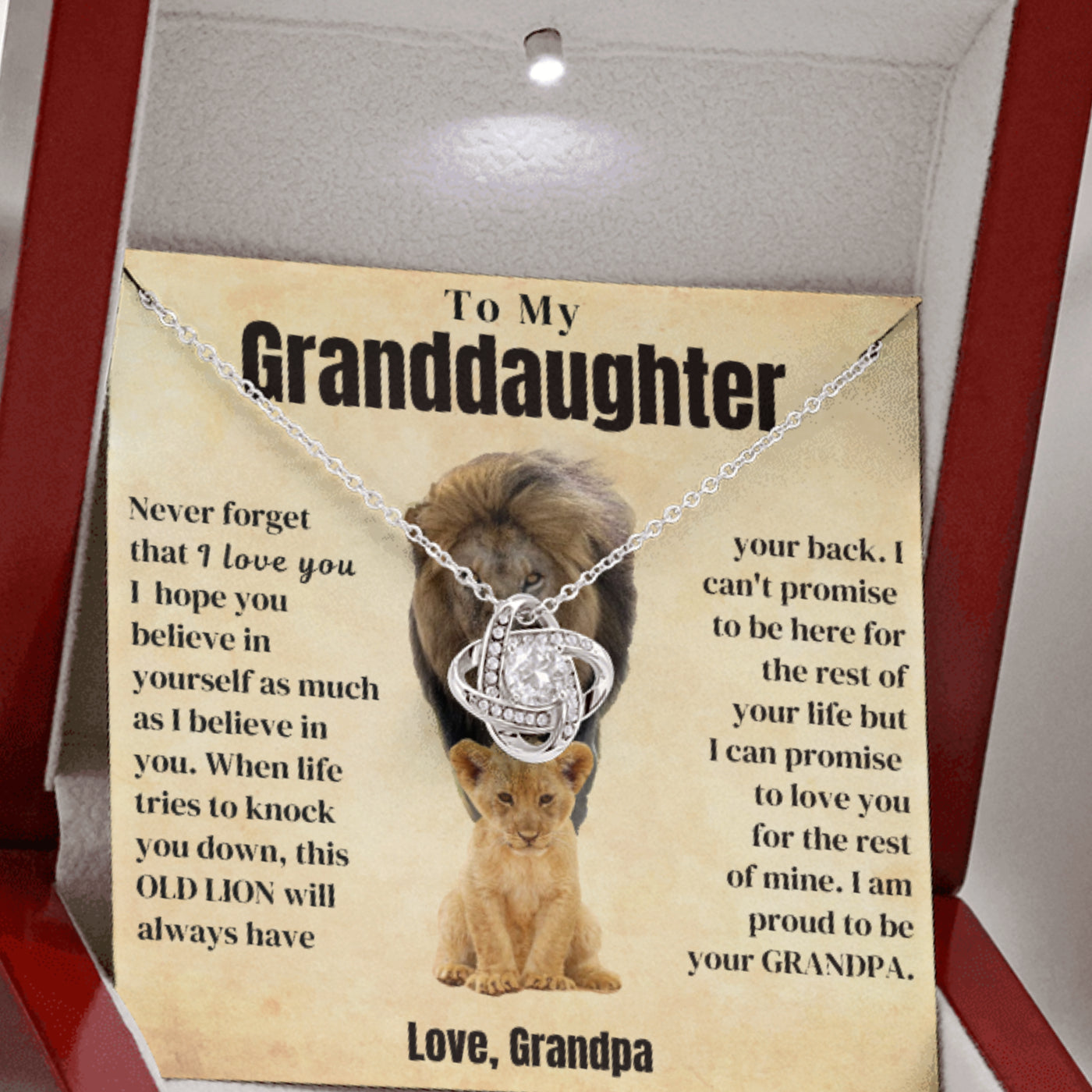 My Granddaughter Necklace - This Old Lion Will Always Have Your Back (162.lk.314)