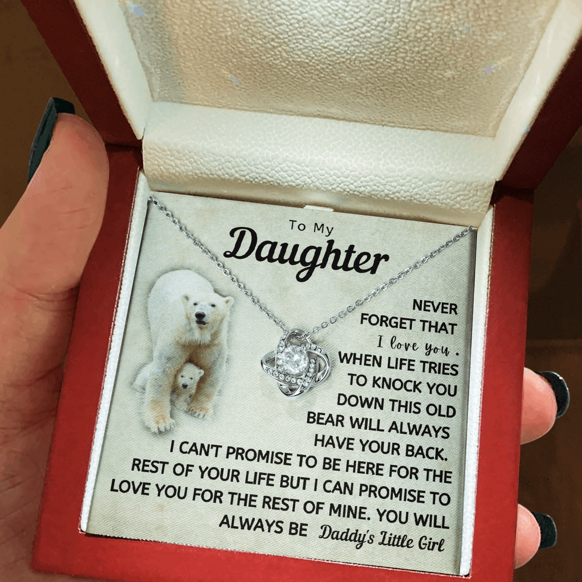 Daughter This Old Bear Will Always Have Your Back Necklace (d.lk.008)
