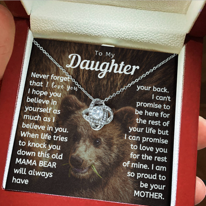 Daughter Necklace - This Mama Bear Will Always Have Your Back