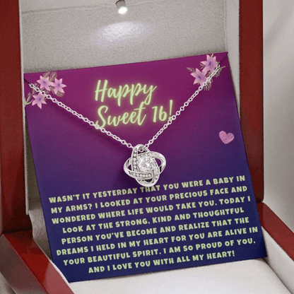 Happy Sweet 16 daughter - so proud of you | 16th Birthday Gift for Daughter - Happy Sweet 16 gift | Necklace for Daughter | Parents to Daughter Gift