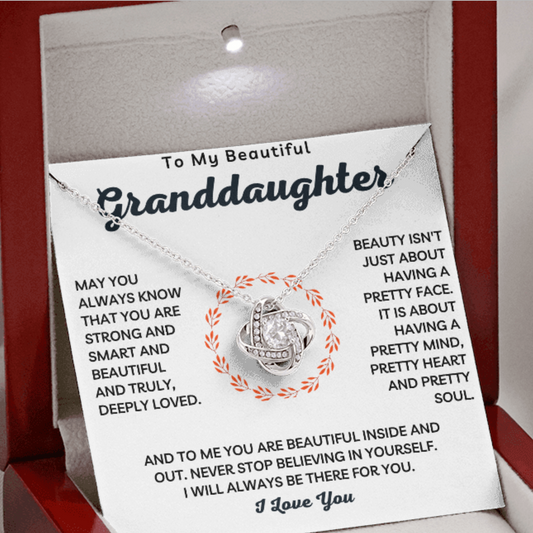 To My Beautiful Granddaughter Necklace - Beauty Isn't Just A Pretty Face (162.lk.81)