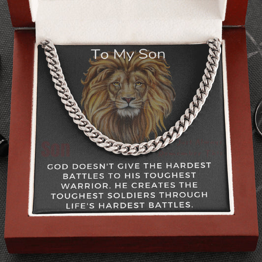 To My Son Cuban Link Chain Necklace (clc.10)