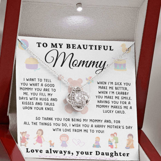 To My Beautiful Mommy Necklace - From Young Daughter (m.015od.lk)