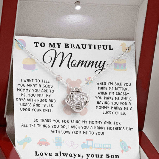 To My Beautiful Mommy Necklace - From Young Son (m.015os.lk)