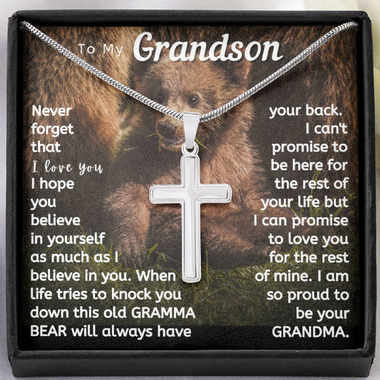 To My Grandson Necklace - Grandma Will Always Have Your Back (128.ac.009-1)