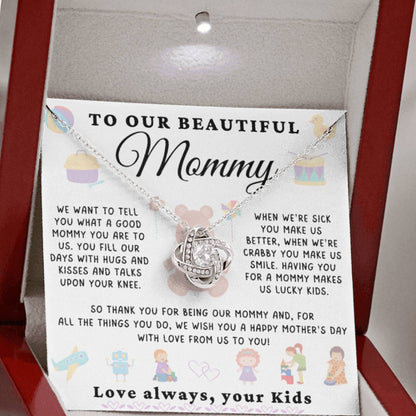 To Our Beautiful Mommy Necklace - From Young Kids (m.015oks.lk)