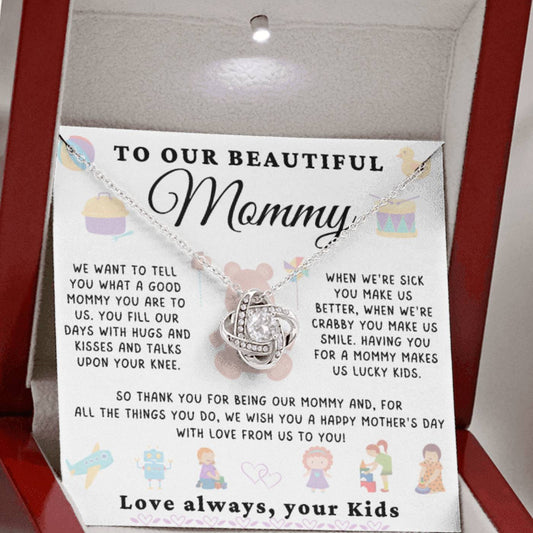 To Our Beautiful Mommy Necklace - From Young Kids (m.015oks.lk)