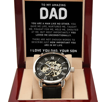 To My Dad Openwork Watch - Classic Design, Modern Styling - (f.003.opw)