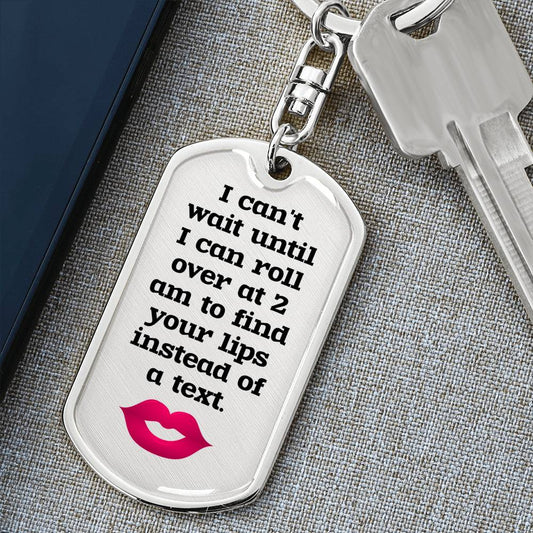 Long Distance Relationship Gifts For Boyfriend - Dogtag Keychain | Military Husband Missing You Gift