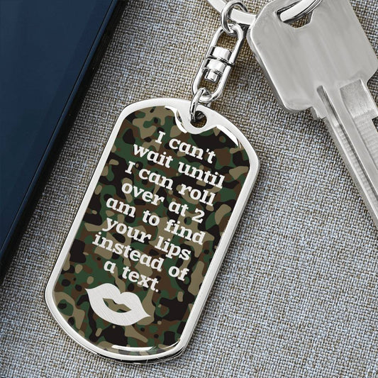 Long Distance Relationship Gifts For Husband - Dogtag Keychain | Military Husband Missing You Gift