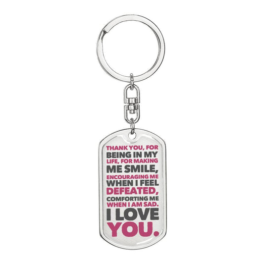 Gifts for him - Thanks for making me smile - Dogtag Keychain