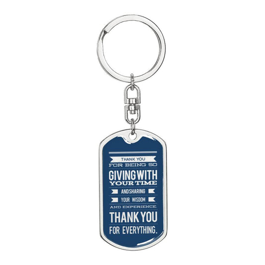 Mentor Gift Dog tag Keychain -Supervisor Gift | Uncle, Godfather, New Job, Moving Away, Retirement
