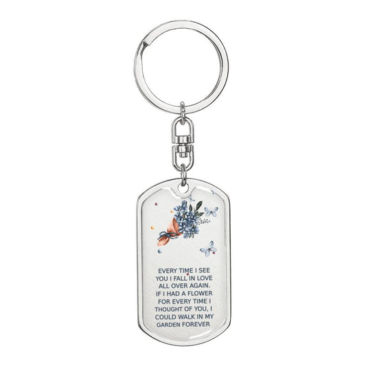 Romantic Partner Keychain Gift - For Every Time I Thought Of You