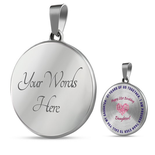 Happy 21st Birthday Gift for Daughter | 21st Birthday Gift Circle Necklace