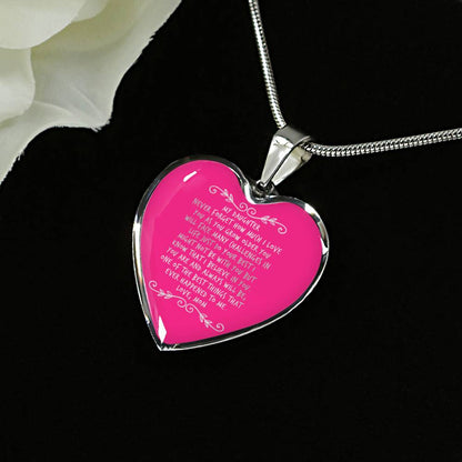 Happy birthday daughter - never forget I love you | Birthday Gift for Daughter - Happy Sweet 16 gift | Heart Necklace for Daughter | to my Daughter
