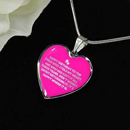 Happy Birthday to the Child Who Stole My Heart | Daughter Necklace