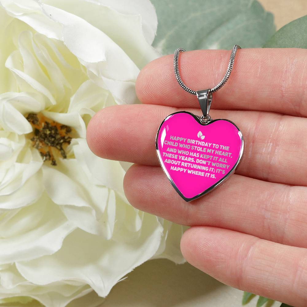 Happy Birthday to the Child Who Stole My Heart | Daughter Necklace