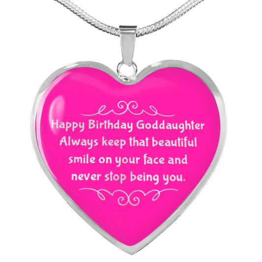 Happy Birthday Goddaughter Necklace - Always keep that beautiful smile