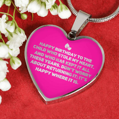 Happy Birthday to the Child Who Stole My Heart | Daughter Necklace