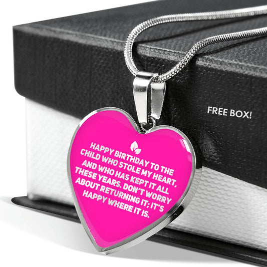 Happy Birthday to the Child Who Stole My Heart | Daughter Necklace