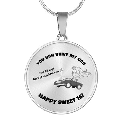 Happy Sweet 16 Daughter Necklace | 16th Birthday Gift for Daughter | New Driver Gift for Daughter | Necklace Mom to Daughter