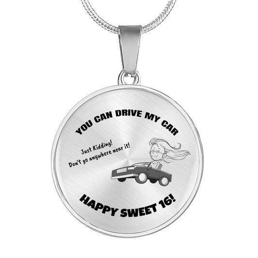 Happy Sweet 16 Daughter Necklace | 16th Birthday Gift for Daughter | New Driver Gift for Daughter | Necklace Mom to Daughter