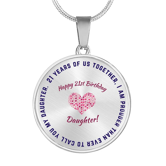 Happy 21st Birthday Gift for Daughter | 21st Birthday Gift Circle Necklace