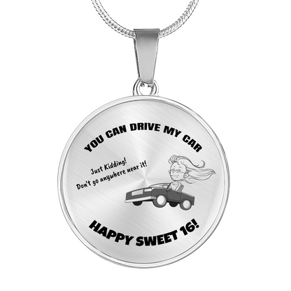Happy Sweet 16 Daughter Necklace | 16th Birthday Gift for Daughter | New Driver Gift for Daughter | Necklace Mom to Daughter
