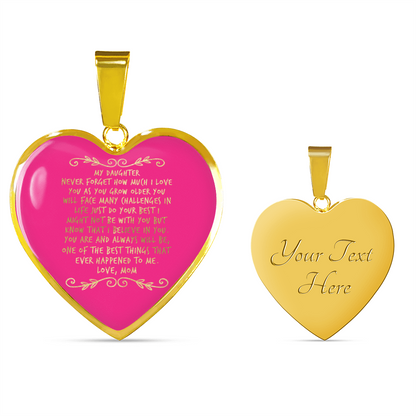 Happy birthday daughter - never forget I love you | Birthday Gift for Daughter - Happy Sweet 16 gift | Heart Necklace for Daughter | to my Daughter