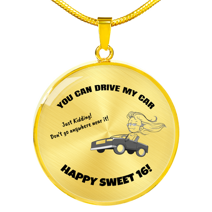 Happy Sweet 16 Daughter Necklace | 16th Birthday Gift for Daughter | New Driver Gift for Daughter | Necklace Mom to Daughter
