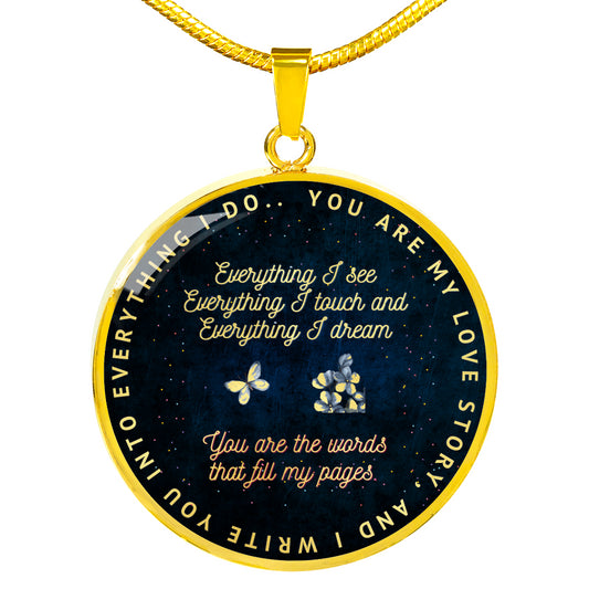 Romantic Partner Gift Necklace - You Are The Words That Fill My Pages