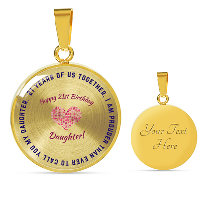 Happy 21st Birthday Gift for Daughter | 21st Birthday Gift Circle Necklace
