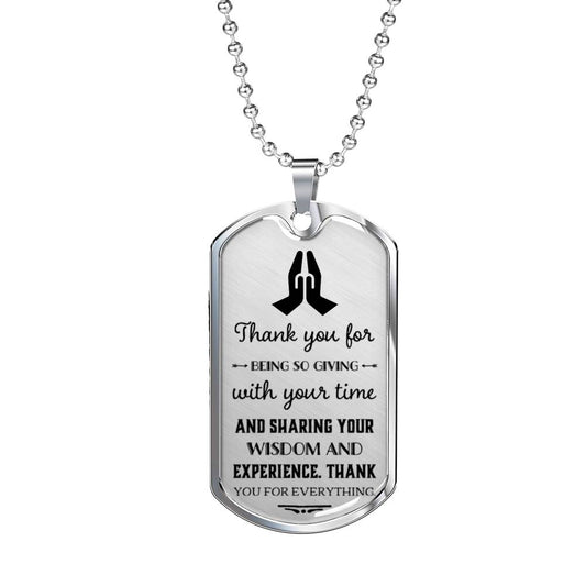 Mentor Gift Dog tag Necklace -Supervisor Gift | Uncle, Godfather, New Job, Moving Away, Retirement