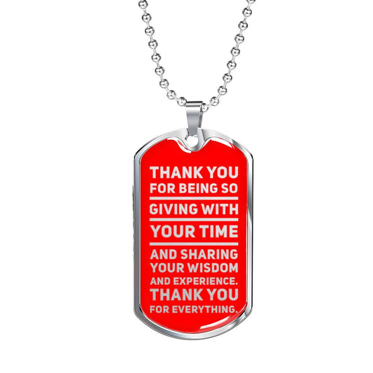 Mentor Gift Military Necklace - Supervisor Gift | Uncle, Godfather, New Job, Moving Away, Retirement