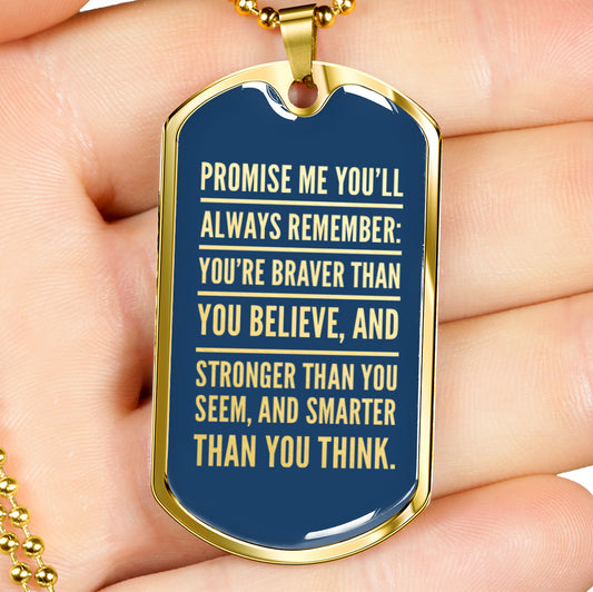 Male Birthday Gift Support Luxury Military Necklace | Adult Male Son, Nephew, Grandson, Godson
