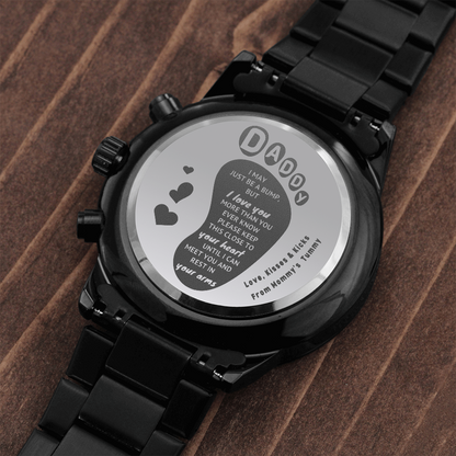 Baby Bump To Daddy Chronograph Watch - Hugs, Kisses & Kicks From Mommy's Tummy - (f.004fp.cw)