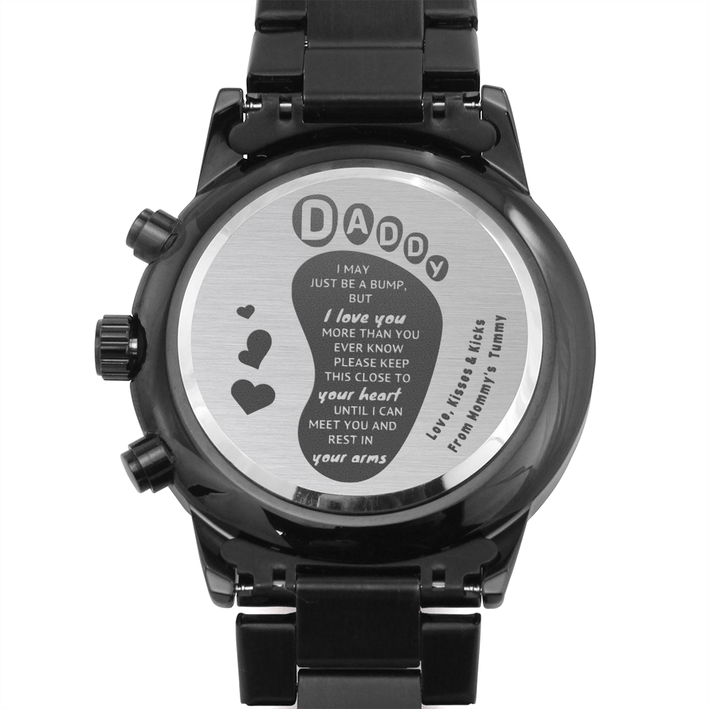 Baby Bump To Daddy Chronograph Watch - Hugs, Kisses & Kicks From Mommy's Tummy - (f.004fp.cw)