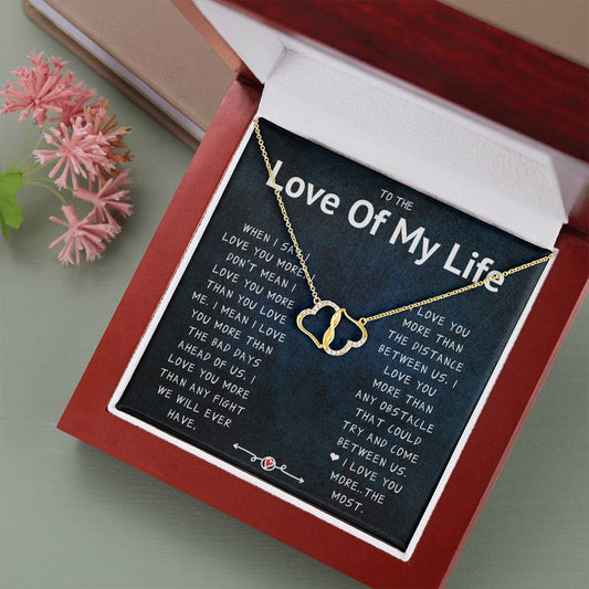 Love Of My Life 10K Solid Yellow Gold Hearts Necklace